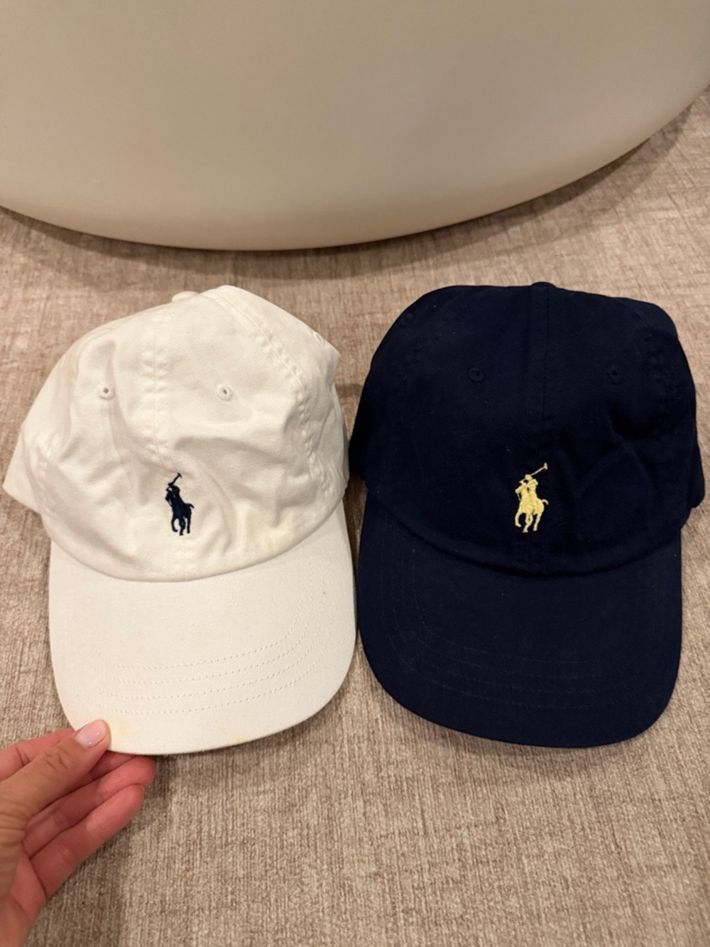 Polo by Ralph Lauren White & Navy Polo Pony Baseball Caps